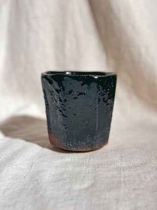 Hagi Ware Black Glazed Yunomi Tea & Coffee Cup #8 200ml | Eiichi Shibuya