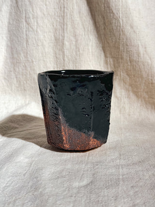 Hagi Ware Black Glazed Yunomi Tea & Coffee Cup #8 200ml | Eiichi Shibuya