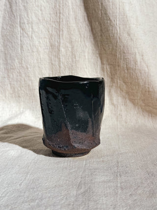 Hagi Ware Black Glazed Yunomi Tea & Coffee Cup 
 #1 175ml | Eiichi Shibuya