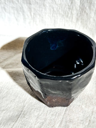 Hagi ware Black Glazed Yunomi Tea & Coffee Cup #4 200ml | Eiichi Shibuya