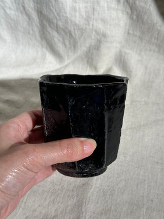 Hagi ware Black Glazed Yunomi Tea & Coffee Cup #3 200ml | Eiichi Shibuya