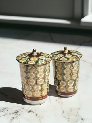 Tall Tea Pair Cups Kutani in Set of 2 Pieces - YUMM-CHA